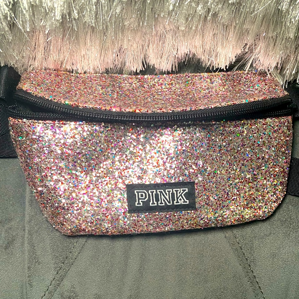 PINK Victoria’s Secret Belt Bag Fannie Pack Crossbody  Glitter- BRAND NEW